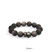 Gemstone Bracelets, Silver Obsidian, Unisex Approx 7 Inch 