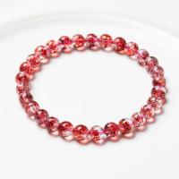 Quartz Bracelets, Strawberry Quartz, Round, folk style & Unisex Approx 7-10 Inch 