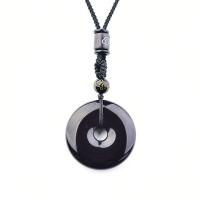 Black Obsidian Pendants, polished, folk style & Unisex [
