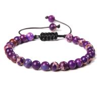 Gemstone Bracelets, Natural Stone, with Wax Cord, handmade, Adjustable & fashion jewelry & Unisex 6mm Approx 18 cm 