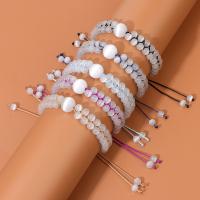 Bracelets Chatoyant, Oeil de chat, avec corde de cire, fait à la main, Réglable & bijoux de mode & unisexe, plus de couleurs à choisir, 6mm,12mm Environ 18 cm, Vendu par PC