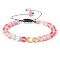 Glass Jewelry Beads Bracelets, Sea Opal, with Wax Cord, handmade, Adjustable & fashion jewelry & Unisex 6mm Approx 18 cm 