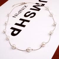 Цинкового сплава ожерелье, цинковый сплав, с Shell Pearl, ювелирные изделия моды & Мужская, 10mm, длина:Приблизительно 20.86 дюймовый, продается PC