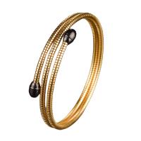 Stainless Steel Cuff Bangle, 304 Stainless Steel, plated, fashion jewelry & Unisex, golden, Inner Approx 55mm 