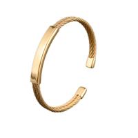 Stainless Steel Cuff Bangle, 304 Stainless Steel, plated, fashion jewelry & for woman, golden, 8mm, Inner Approx 65mm 