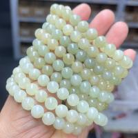 Jade Bracelets, Hetian Jade, Round, polished, fashion jewelry & for woman 8mm Approx 18 cm 