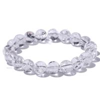 Quartz Bracelets, Clear Quartz, Round, polished, fashion jewelry & for woman, clear Approx 18 cm [