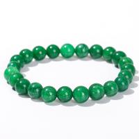 Gemstone Bracelets, Kosmochromite Chalcedony, Round, polished, fashion jewelry & Unisex green Approx 18 cm 