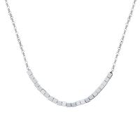 Ожерелье ручной латунные, Латунь, с 5CM наполнитель цепи, Квадратная форма, плакирован серебром, Мужская, 3mm, длина:Приблизительно 40 см, продается PC