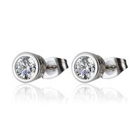 Cubic Zircon Brass Earring, plated, Unisex & micro pave cubic zirconia 7mm 