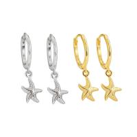Sterling Silver Drop Earring, 925 Sterling Silver, Starfish, plated, fashion jewelry & for woman 