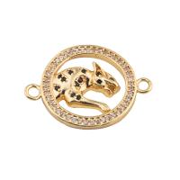 Cubic Zirconia Micro Pave Brass Connector, plated, DIY & micro pave cubic zirconia, golden Approx 2mm 