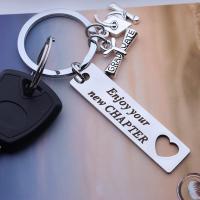 Porte-clés en acier inoxydable, Acier inoxydable 304, bijoux de mode, Vendu par PC