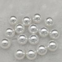 Perlmuttartige Glasperlen, rund, DIY & verschiedene Größen vorhanden & halbgebohrt, weiß, verkauft von PC[