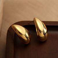 Brass Stud Earring, Teardrop, plated, fashion jewelry & for woman [