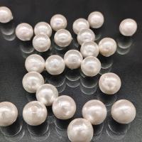 Cotton Pearl Beads, Round, DIY & half-drilled, white 