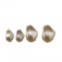 Glass Pearl Beads, Baroque, DIY & half-drilled, white 