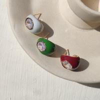 Zinc Alloy Rhinestone Stud Earring, fashion jewelry & for woman & enamel & with rhinestone 