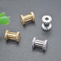 Brass Spacer Beads, plated, DIY & micro pave cubic zirconia & hollow 
