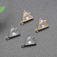 Cubic Zirconia Brass Connector, with Cubic Zirconia, Triangle, plated, DIY & 1/1 loop 