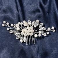 Braut Dekoratives Haarkämmchen, Zinklegierung, mit Kunststoff Perlen, Modeschmuck & für Frau & mit Strass, keine, 120x60mm, verkauft von PC