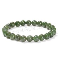 Gemstone Bracelets, Jasper Stone, Round, polished, fashion jewelry & for woman, green, 8mm Approx 18 cm 