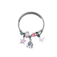 Stainless Steel  European Bracelets, 304 Stainless Steel, with Zinc Alloy, plated, fashion jewelry & enamel Inner Approx 55mm 