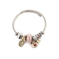 Stainless Steel  European Bracelets, 304 Stainless Steel, with Zinc Alloy, plated, fashion jewelry & with rhinestone Inner Approx 55mm 
