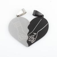 pendentifs de cœur en inox , Acier inoxydable 304, coeur, Placage, DIY, plus de couleurs à choisir é, Vendu par fixé