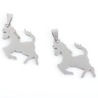 Stainless Steel Animal Pendants, 304 Stainless Steel, Horse, plated, DIY, silver color 