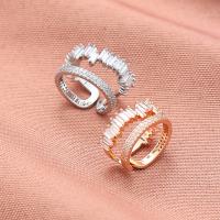 Cubic Zircon Brass Finger Ring, with Cubic Zirconia, fashion jewelry & for woman Inner Approx 16mm 