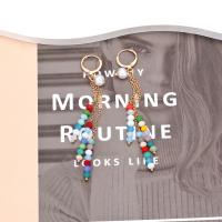 Crystal Drop Earring, Zinc Alloy, with Crystal & Plastic Pearl, handmade, fashion jewelry & for woman, multi-colored 