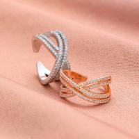 Cubic Zirconia Micro Pave Brass Finger Ring, with Cubic Zirconia, fashion jewelry & for woman Inner Approx 17.5mm [