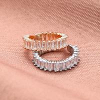 Circón cúbico anillo de dedo de latón, metal, con cúbica circonia, Joyería & para mujer, más colores para la opción, diámetro interior:aproximado 15mm, Vendido por UD