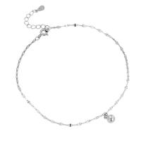 Tobillera de joyería de moda, plata de ley 925, con 3CM extender cadena, chapado, para mujer, plateado, longitud:aproximado 21 cm, Vendido por UD