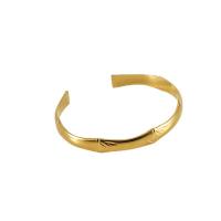 Stainless Steel Cuff Bangle, 304 Stainless Steel, Bamboo, 18K gold plated, fashion jewelry & for woman, 8mm, Inner Approx 62mm [