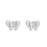Sterling Silver Stud Earring, 925 Sterling Silver, Butterfly & for woman, silver color 