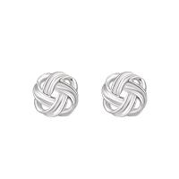 Sterling Silver Stud Earring, 925 Sterling Silver, Geometrical Pattern & for woman & hollow, silver color 