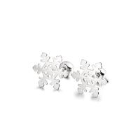Sterling Silver Stud Earring, 925 Sterling Silver, Snowflake, fashion jewelry & for woman & hollow, silver color 