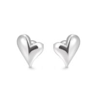 Sterling Silver Stud Earring, 925 Sterling Silver, Heart, fashion jewelry & for woman, silver color 