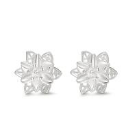 Sterling Silver Stud Earring, 925 Sterling Silver, Flower, fashion jewelry & for woman & hollow, silver color 
