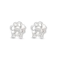 Sterling Silver Stud Earring, 925 Sterling Silver, Flower, fashion jewelry & for woman, silver color 
