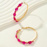 Acrylic Hoop Earring, Zinc Alloy, with Acrylic, gold color plated, fashion jewelry & for woman 
