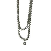 Южного моря Шелл свитер цепи ожерелье, Shell Pearl, с Латунь, плакированный настоящим серебром, естественный & ювелирные изделия моды & различной длины для выбора & Женский, Много цветов для выбора, 8mm,12mm, продается Strand