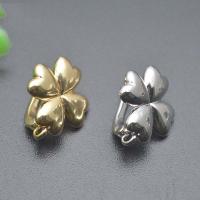 Brass Lever Back Earring Component, Four Leaf Clover, plated, DIY 