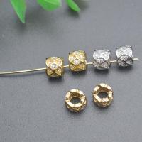 Brass Spacer Beads, Column, plated, DIY & micro pave cubic zirconia [