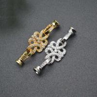 Brass Hook and Eye Clasp, plated, DIY & micro pave cubic zirconia 