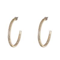 Zircon cubique (CZ) Stud Earring, alliage de zinc, bijoux de mode & pavé de micro zircon & pour femme, 42mm, Vendu par paire
