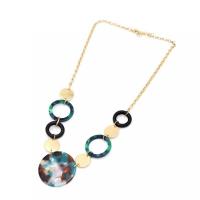 Акриловые ожерелье, цинковый сплав, с Ацетатный лист & Латунь, ювелирные изделия моды & Женский, длина:Приблизительно 18.89 дюймовый, продается PC