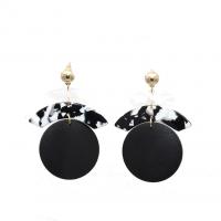 Wood Earring, Zinc Alloy, with Wood, fashion jewelry & for woman 